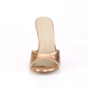 Or Rose 10 cm CLASSIQUE-01 grande taille mules femmes