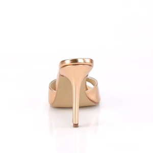 Or Rose 10 cm CLASSIQUE-01 grande taille mules femmes
