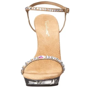 Or Strass 13 cm LIP-131 Plateforme Sandales Talons Hauts