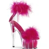 Pink 18 cm ADORE-724F sandales à talons hauts et plumes pole dance