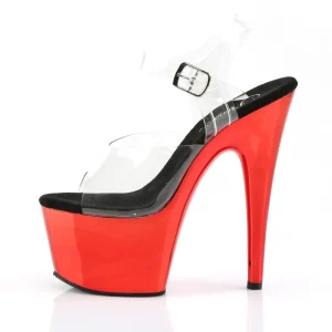 Plateforme chromé rouge 18 cm Pleaser ADORE-708 talons hauts de stripteaseuses