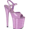Pourpre 20 cm FLAMINGO-809GP etincelle sandales avec plateforme