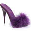 Pourpre 13 cm POISE-501F plumes de marabout Mules Chaussures