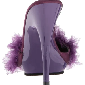 Pourpre 13 cm POISE-501F plumes de marabout Mules Chaussures