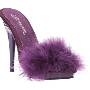 Pourpre 13 cm POISE-501F plumes de marabout Mules Chaussures
