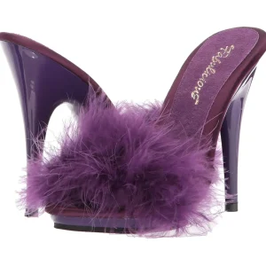 Pourpre 13 cm POISE-501F plumes de marabout Mules Chaussures