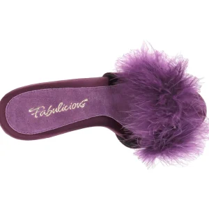 Pourpre 13 cm POISE-501F plumes de marabout Mules Chaussures