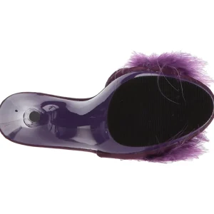 Pourpre 13 cm POISE-501F plumes de marabout Mules Chaussures