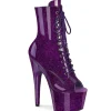 Pourpre glitter 18 cm peep toe pleaser bottines talons hauts femme