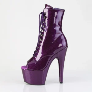 Pourpre glitter 18 cm peep toe pleaser bottines talons hauts femme