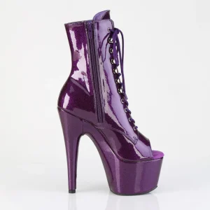 Pourpre glitter 18 cm peep toe pleaser bottines talons hauts femme
