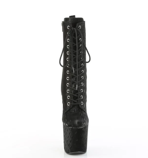 RAZZLE-1040WR - 20 cm plateforme bottines talons aiguilles vegan noires