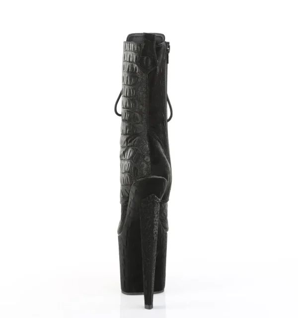 RAZZLE-1040WR - 20 cm plateforme bottines talons aiguilles vegan noires