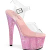 Rose 18 cm BEJEWELED-708RRS chaussure talon haut pole dance strass plateforme