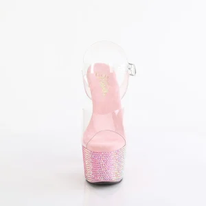 Rose 18 cm BEJEWELED-708RRS chaussure talon haut pole dance strass plateforme