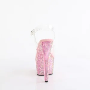Rose 18 cm BEJEWELED-708RRS chaussure talon haut pole dance strass plateforme