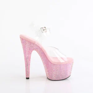 Rose 18 cm BEJEWELED-708RRS chaussure talon haut pole dance strass plateforme
