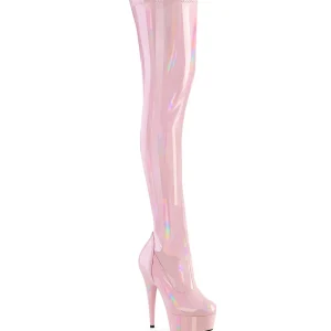 Rose 15 cm DELIGHT-3000HWR Hologramme bottes overknee plateforme de pole dance