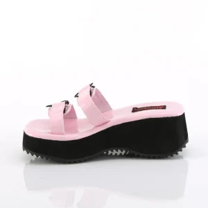 Rose 6,5 cm DemoniaCult FLIP-12 mules plateforme de emo gothic