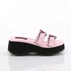Rose 6,5 cm DemoniaCult FLIP-12 mules plateforme de emo gothic