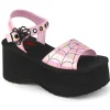 Rose 6,5 cm DemoniaCult FUNN-10 sandales plateforme lolita emo