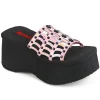 Rose 9 cm DemoniaCult FUNN-13 mules plateforme de emo gothic