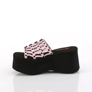 Rose 9 cm DemoniaCult FUNN-13 mules plateforme de emo gothic