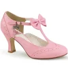 Rose 7,5 cm retro vintage FLAPPER-11 Pinup escarpins femmes à talons bas