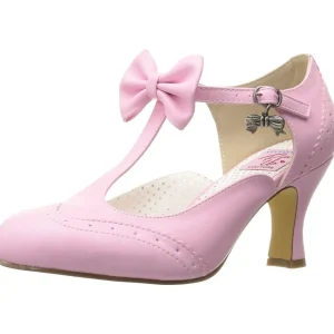 Rose 7,5 cm retro vintage FLAPPER-11 Pinup escarpins femmes à talons bas