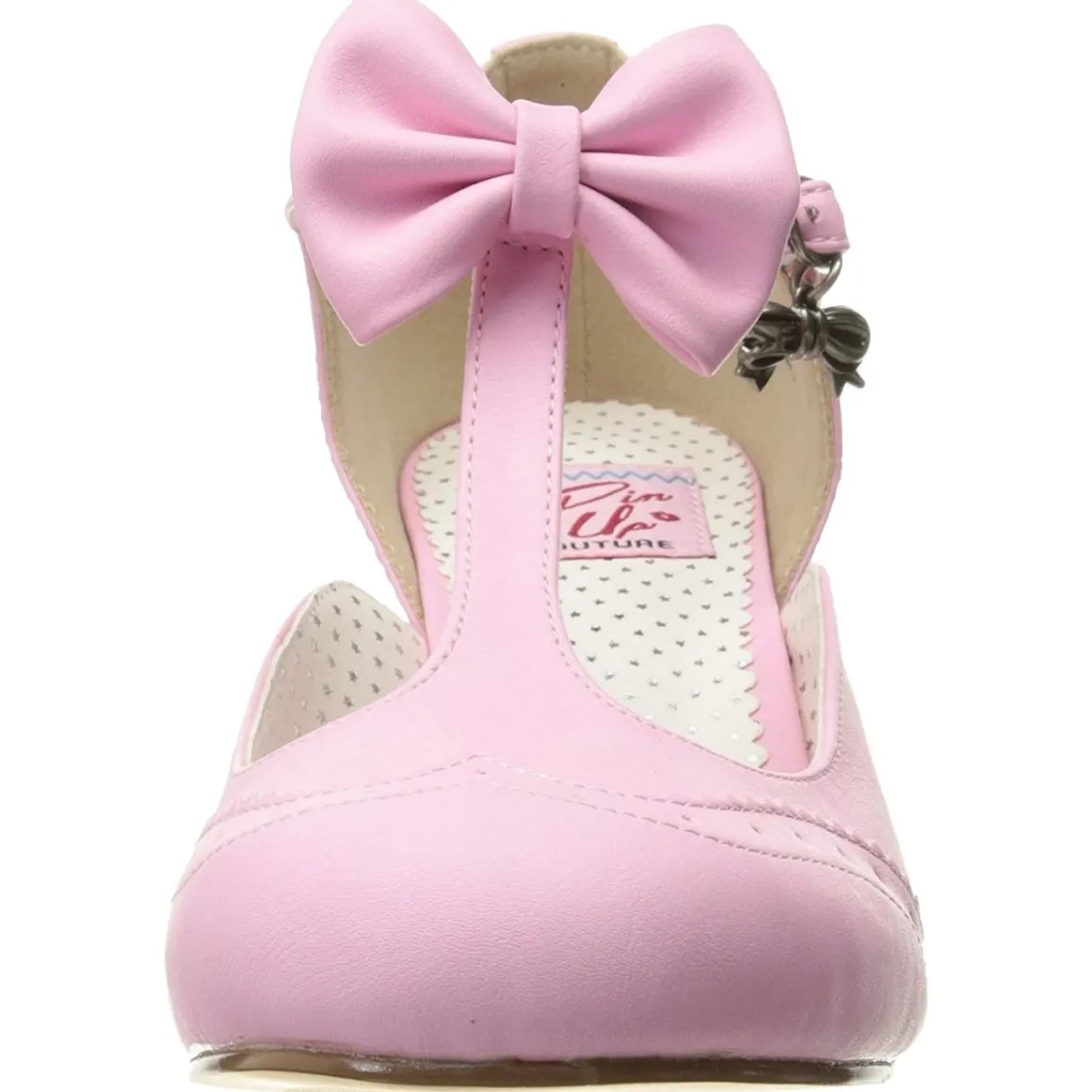 Rose 7,5 cm retro vintage FLAPPER-11 Pinup escarpins femmes à talons bas