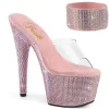 Rose 18 cm 712RS sandales talon haut avec manchette de cheville strass plateforme