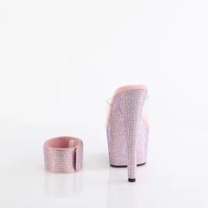 Rose 18 cm 712RS sandales talon haut avec manchette de cheville strass plateforme