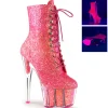Rose etincelle 18 cm ADORE-1020G bottines a plateforme femmes