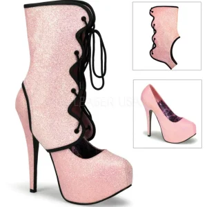 Rose Etincelle 14,5 cm Burlesque TEEZE-31G Platform Escarpins Chaussures