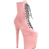 Rose faux suede 20 cm FLAMINGO-1020FS bottines de pole dance