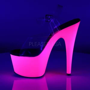 Rose Neon 18 cm ADORE-708UV Talons Hauts Plateforme