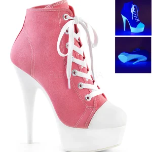 Rose Neon 15 cm DELIGHT-600SK-02 basket à talon aiguille en toile