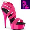 Rose neon 15 cm DELIGHT-669UV chaussure à talons de pole dance