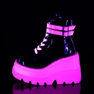 Rose neon 11,5 cm SHAKER-52 bottines cyberpunk plateforme