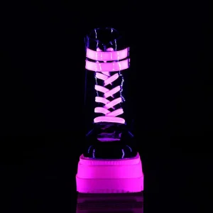 Rose neon 11,5 cm SHAKER-52 bottines cyberpunk plateforme