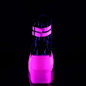 Rose neon 11,5 cm SHAKER-52 bottines cyberpunk plateforme