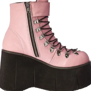 Rose Similicuir 11,5 cm KERA-21 bottines lolita talons compensées