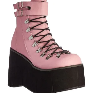 Rose Similicuir 11,5 cm KERA-21 bottines lolita talons compensées