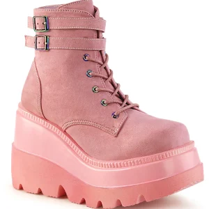 Rose suede 11,5 cm SHAKER-52 bottine plateforme compensée