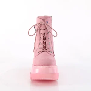 Rose suede 11,5 cm SHAKER-52 bottine plateforme compensée