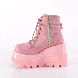 Rose suede 11,5 cm SHAKER-52 bottine plateforme compensée