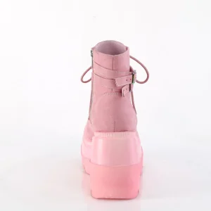 Rose suede 11,5 cm SHAKER-52 bottine plateforme compensée