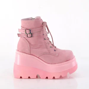 Rose suede 11,5 cm SHAKER-52 bottine plateforme compensée