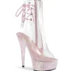 Rose transparent 15 cm DELIGHT-1018C bottines de striptease