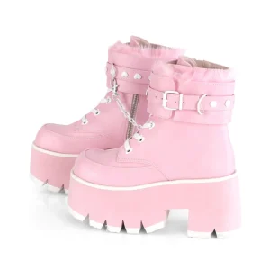 Rose Vegan 9 cm ASHES-57 bottines à talons épais plateforme lolita
